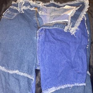 Cut and sew frayed trim jeans Size :L brand: SHEIN